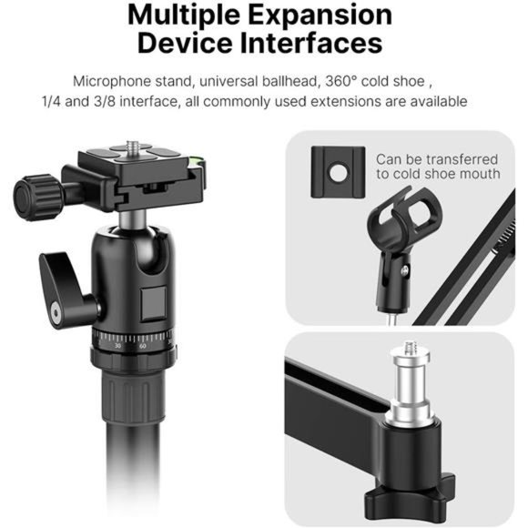 Live Broadcast Boom Arm,  Flexible Desk Mount Camera Arm Clamp Webcam Stand - Picture 5 of 6